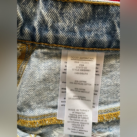 NWT Good American Distressed Jean Shorts Size 6 - Picture 7 of 10